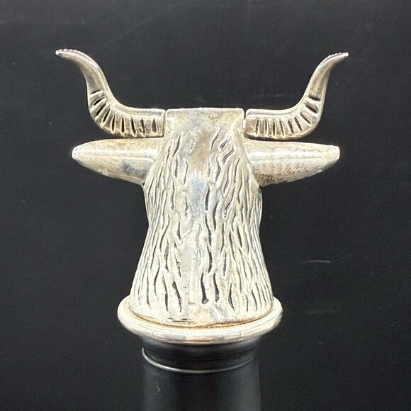 Vintage Bull Bear Market Neiman Marcus Silver Plated Bottle Stopper Set - Picture 5 of 12
